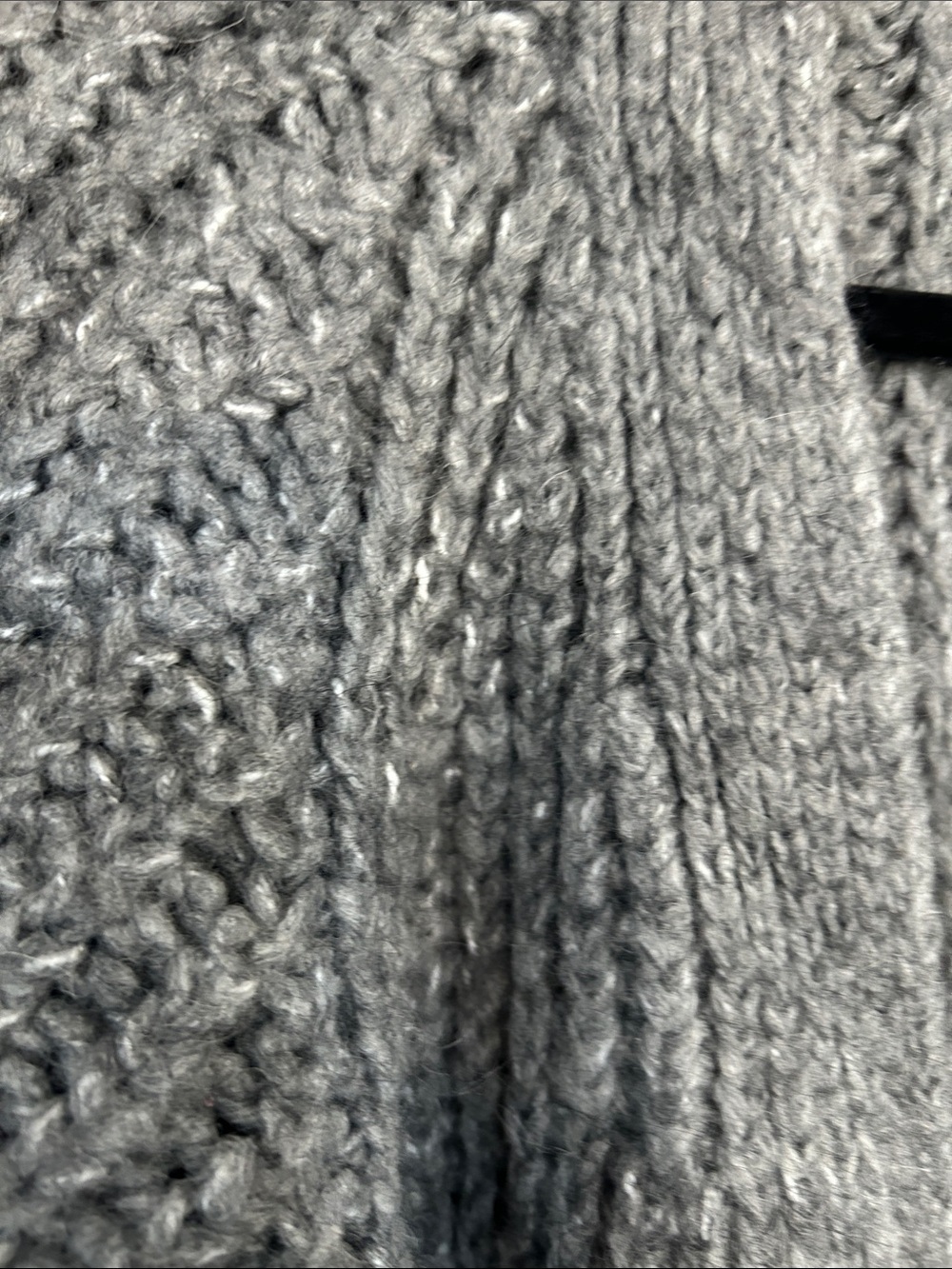 Zara Gray Open-Front Ribbed Knit Cardigan - Picture 4 of 11
